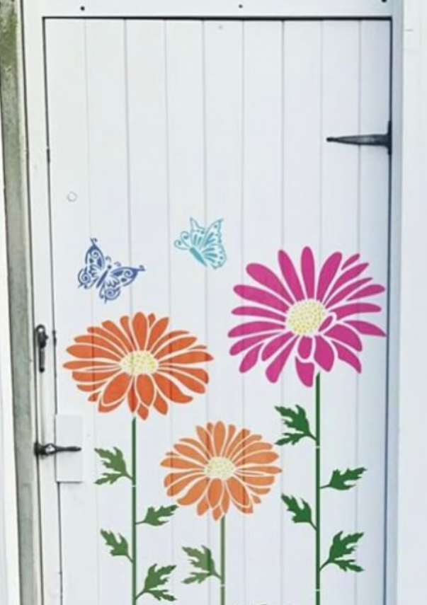 Living room mural with nature theme
